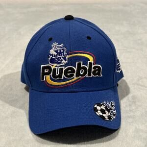 Vtg 90s Puebla MEX La Franja Soccer Futbol Wool Hat Sportwear Estadio Cuauhtémoc